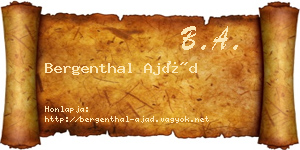 Bergenthal Ajád névjegykártya